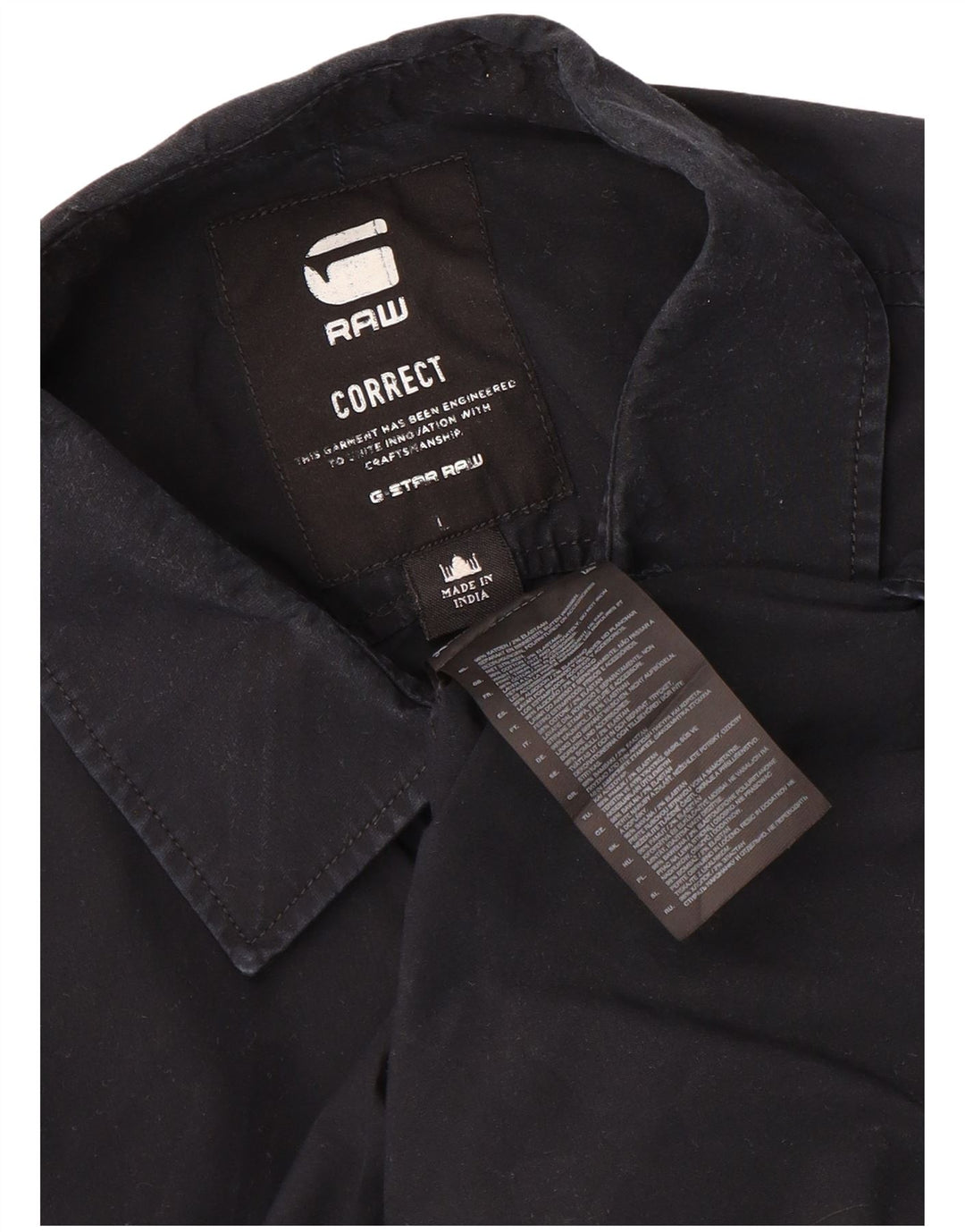 Мужская рубашка G-Star, большая черная хлопковая рубашка