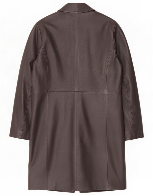 Женское кожаное пальто Marks & Spencer UK 14 Medium Black Classic