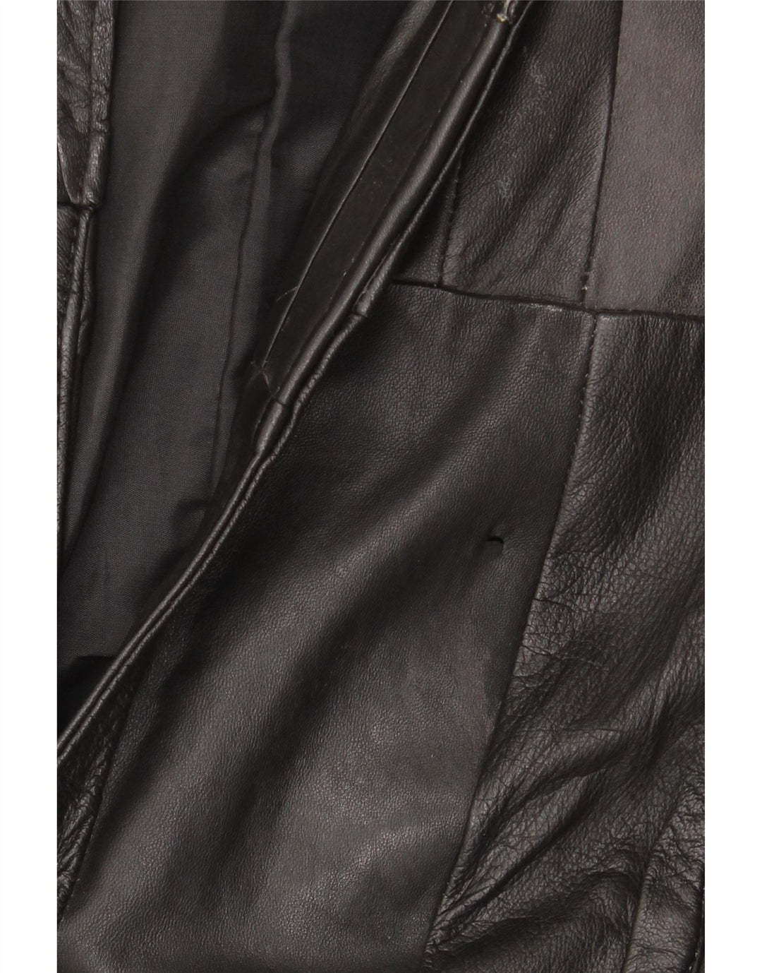 Мужской кожаный жилет VINTAGE UK 38, средний черный в стиле пэчворк