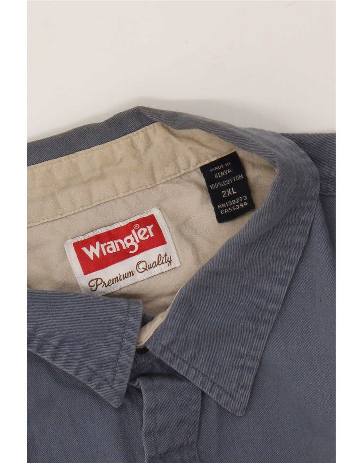 Мужская рубашка Wrangler 2XL, синяя, хлопок