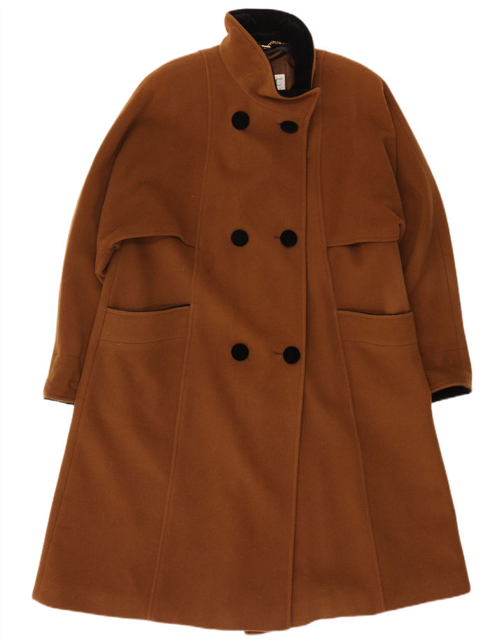 Женское двубортное пальто CLASSIC UK 18 XL, коричневый хлопок