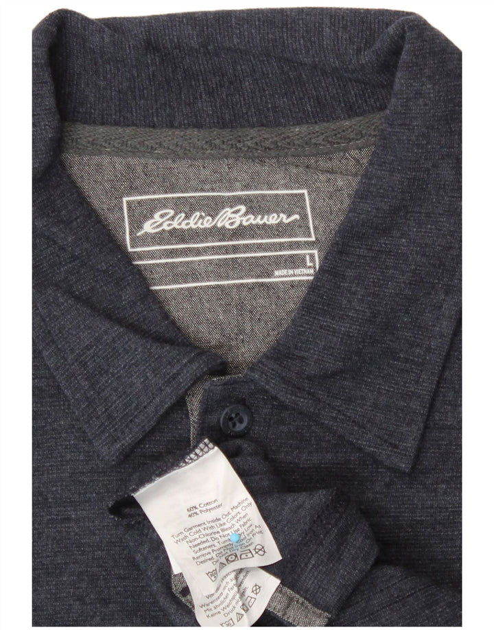 Мужская рубашка-поло Eddie Bauer, темно-синяя, хлопковая
