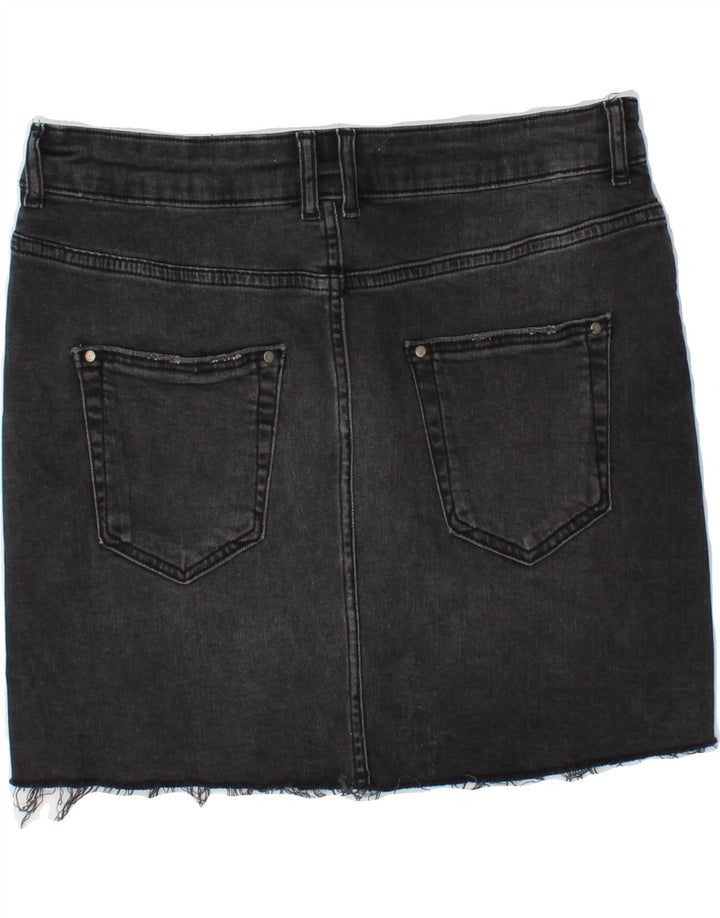 ZARA Womens Distressed Denim Skirt Medium W30 Grey Cotton Vintage Zara and Second-Hand Zara from Messina Hembry 