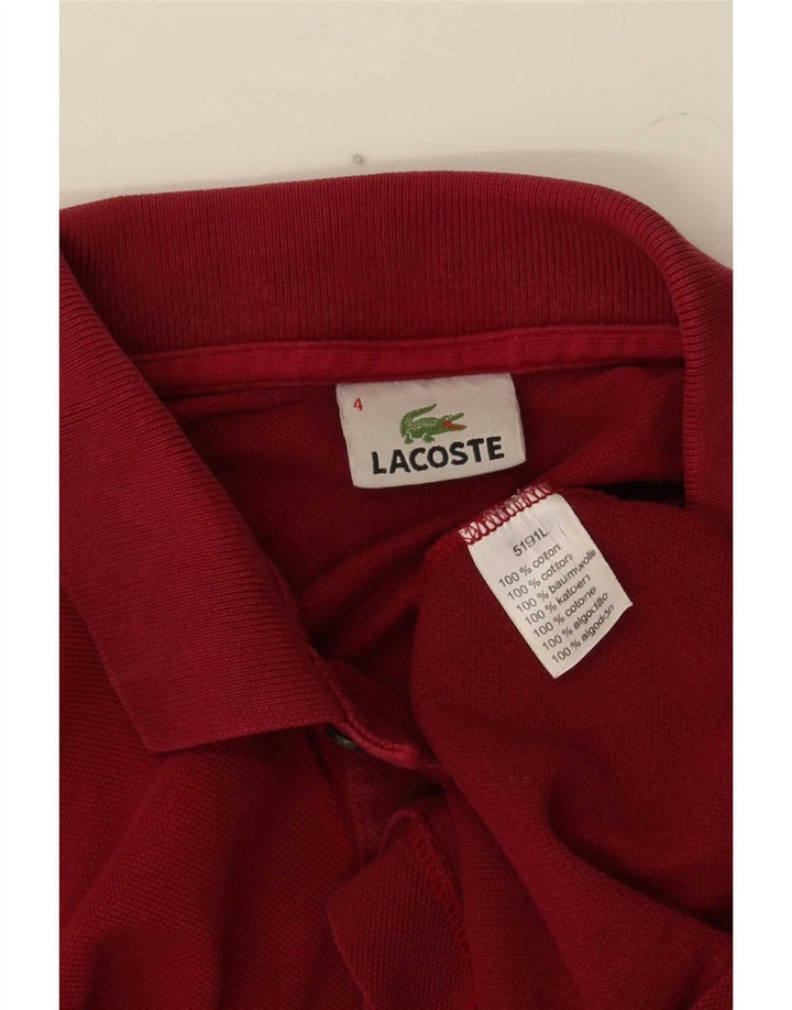 Мужская рубашка-поло Lacoste, размер 4, средний красный хлопок, размер 4