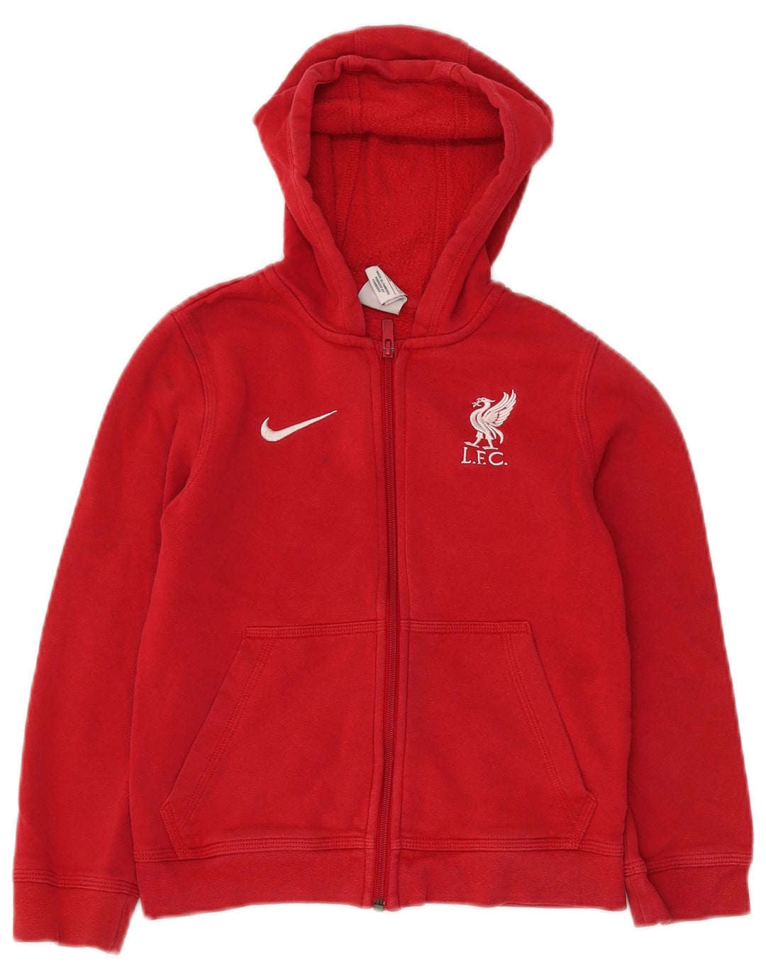 Свитер с капюшоном NIKE для мальчиков Liverpool на молнии, 8–9 лет, маленький красный, хлопковый
