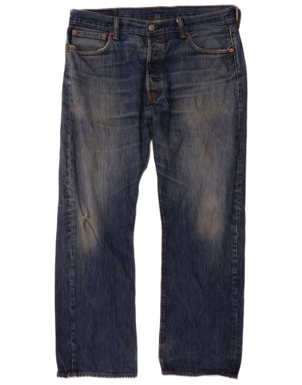 Мужские прямые джинсы Levi's 501 W36 L30 темно-синие, хлопок