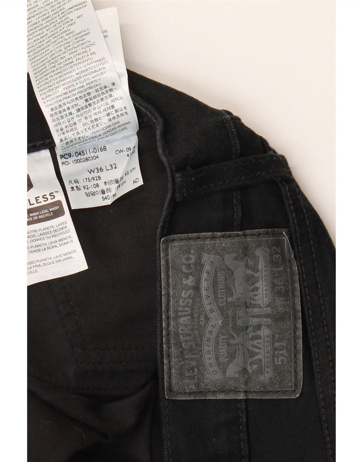Мужские джинсы Levi's 511 Slim W36 L32, черный хлопок