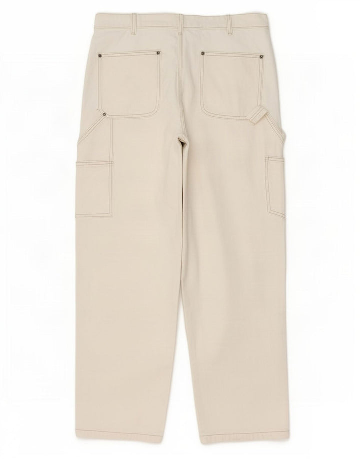 Мужские прямые джинсы карго Zara EU 42 большие W32 L30 бежевые