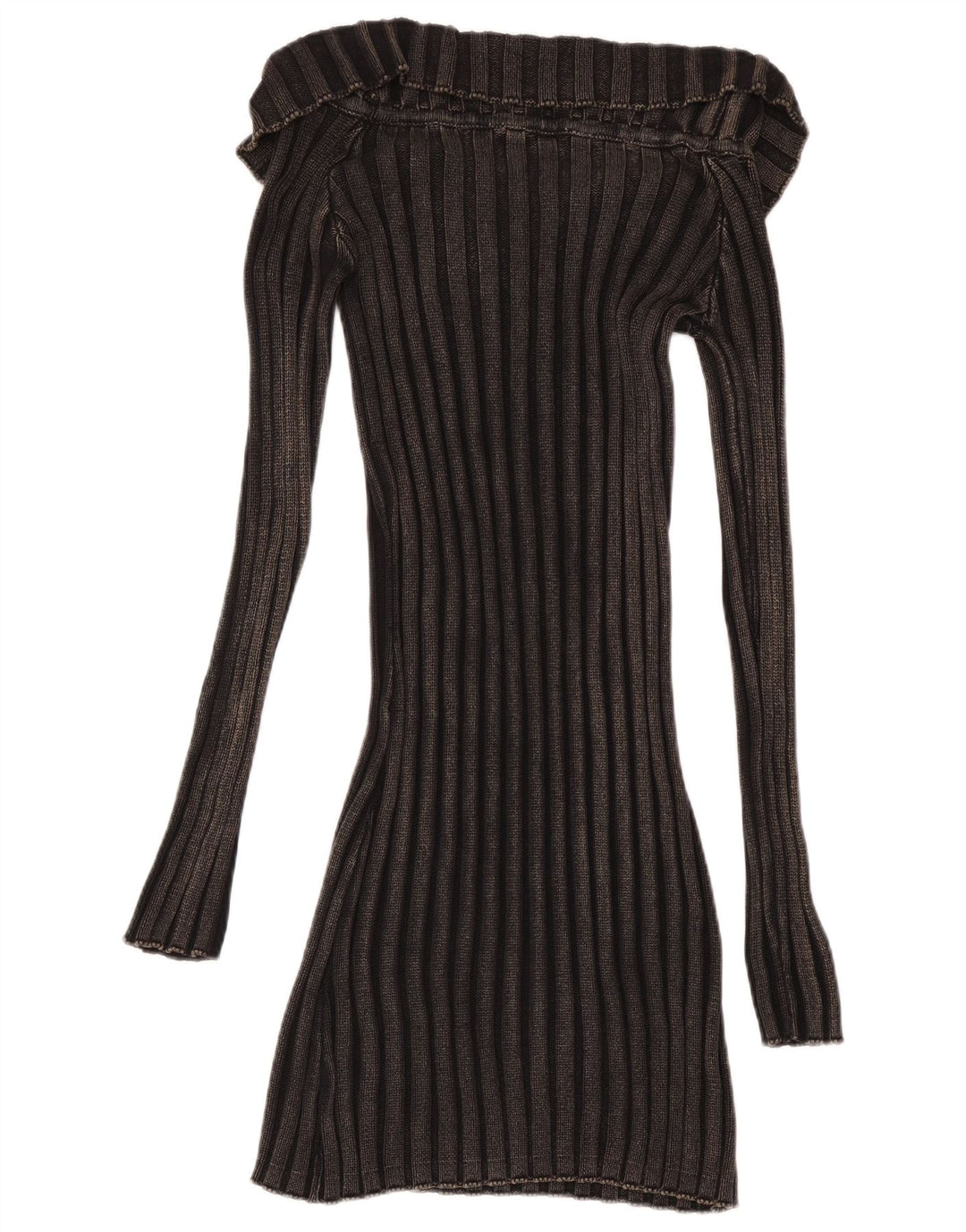 Женское платье-джемпер с длинными рукавами ZARA UK 14, большой черный хлопок