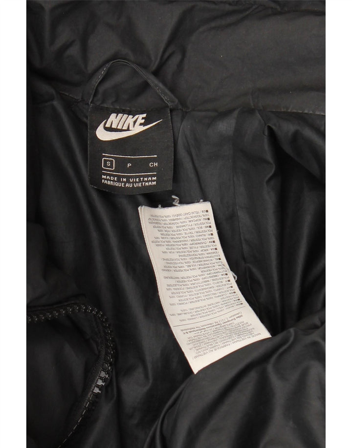 Женская укороченная стеганая куртка оверсайз Nike UK 10, маленький черный полиэстер
