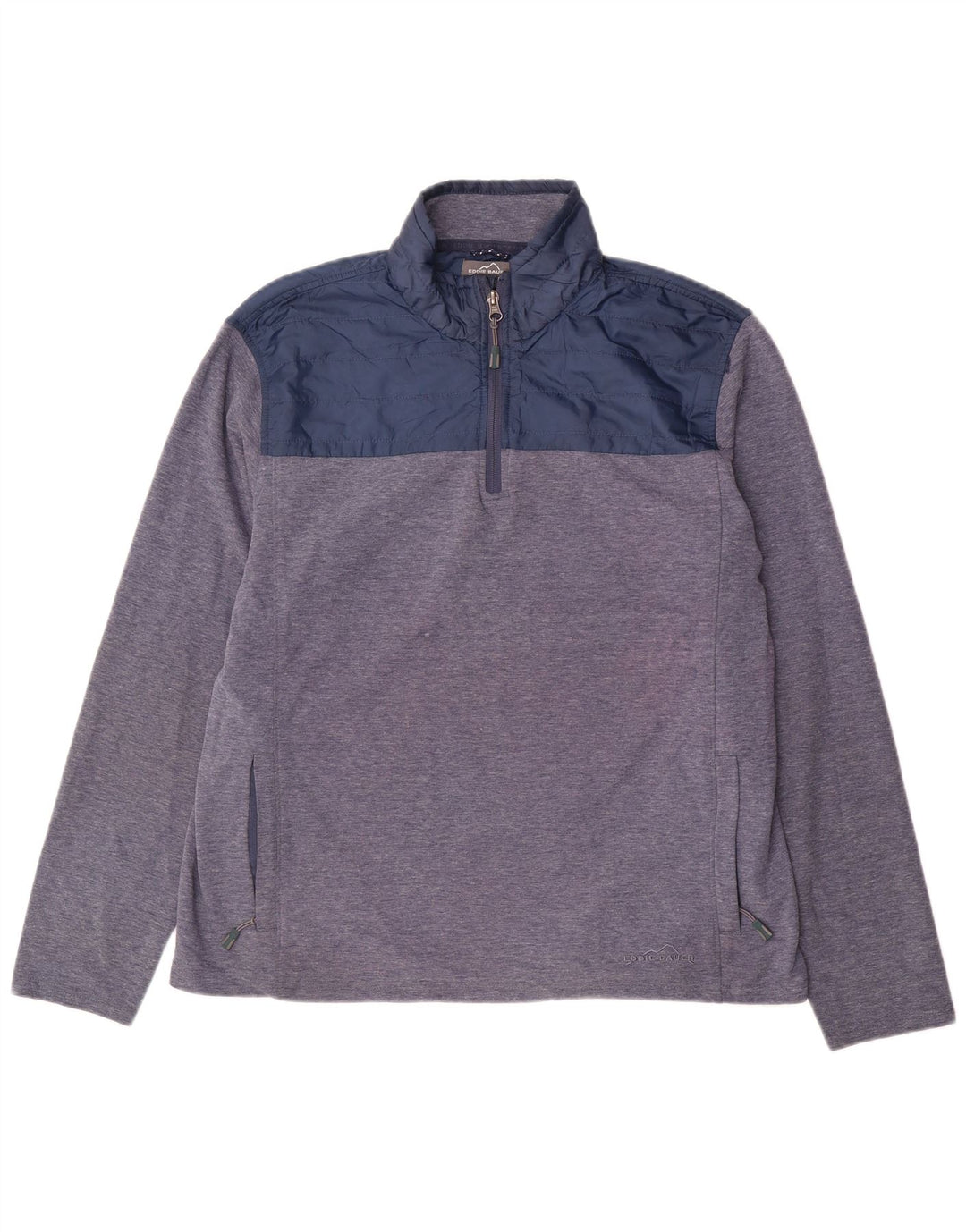 Мужской свитшот с воротником на молнии Eddie Bauer, большой синий с цветными блоками