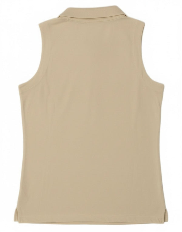 Женская рубашка поло без рукавов Asics UK 10, маленькая, белый, хлопок