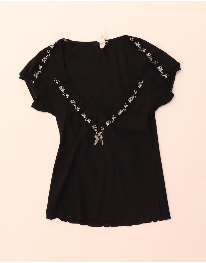 Женская блузка с рисунком Liu Jo Top UK 4 XS, черный полиэстер