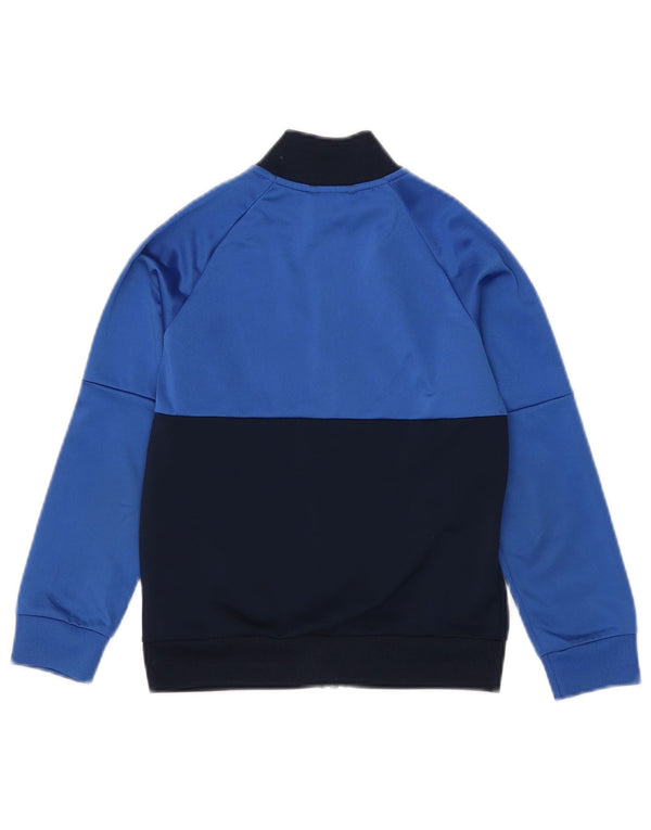 Спортивный костюм Adidas для мальчиков, верхняя куртка 7-8 лет, синяя, полиэстер с цветными блоками