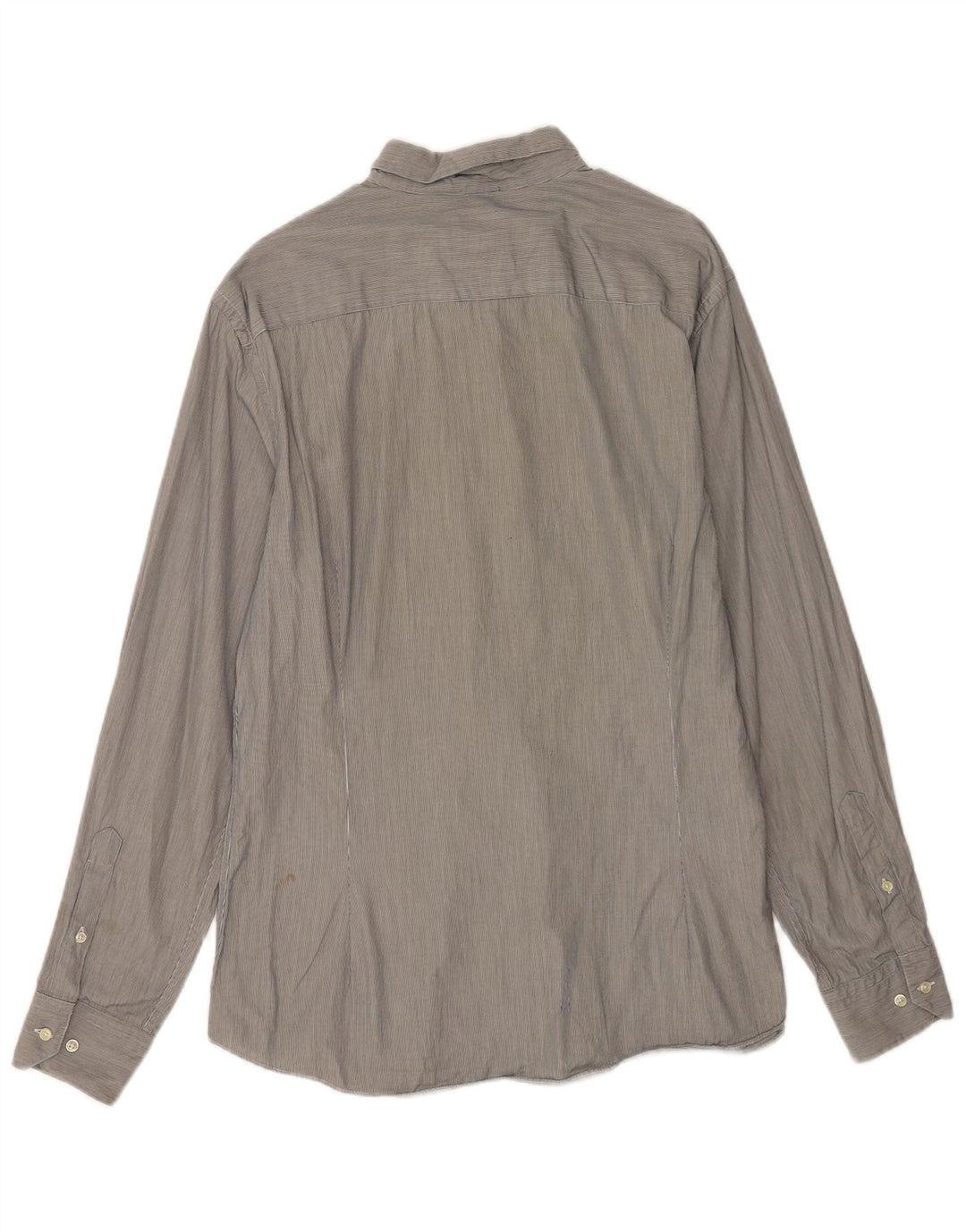 Мужская рубашка приталенного кроя Massimo Dutti XL, хлопковая серая полоска