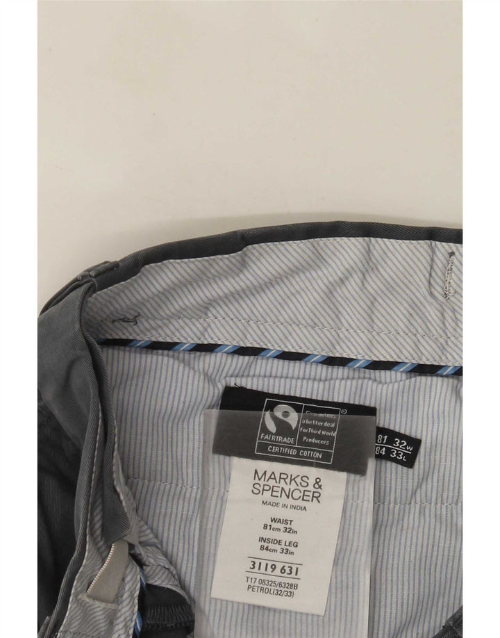 Мужские прямые костюмные брюки Marks & Spencer W32 L33 серые, хлопковые
