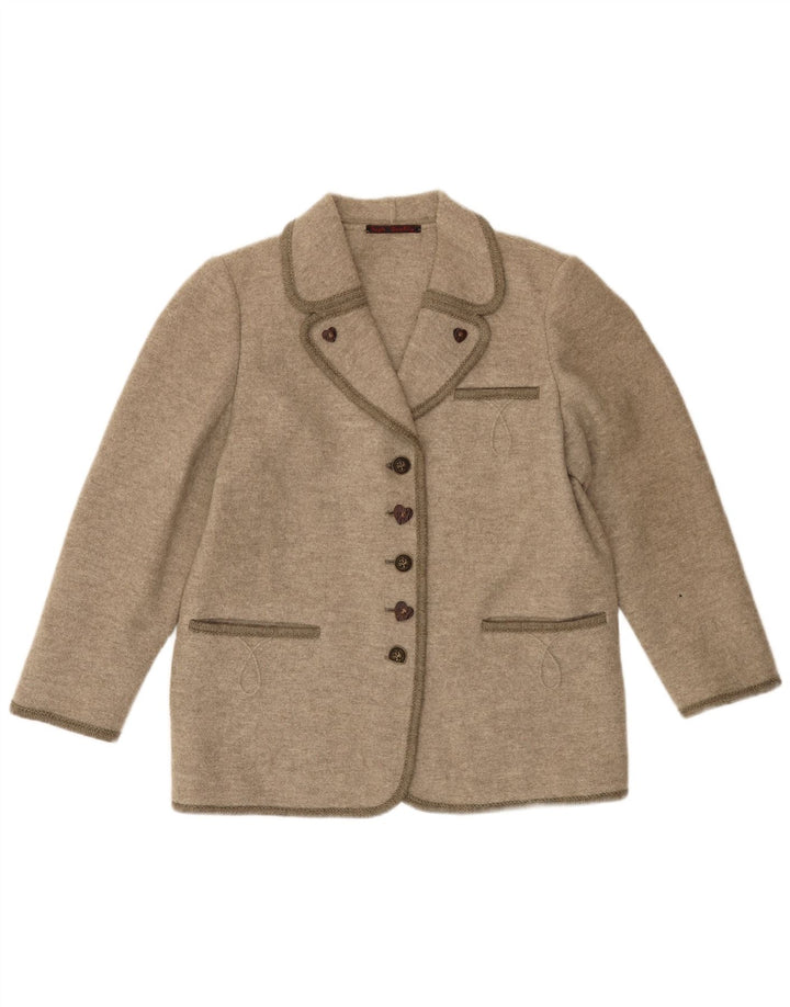 ВИНТАЖНЫЙ женский пиджак на 5 пуговицах, Великобритания, 16, большой, бежевый