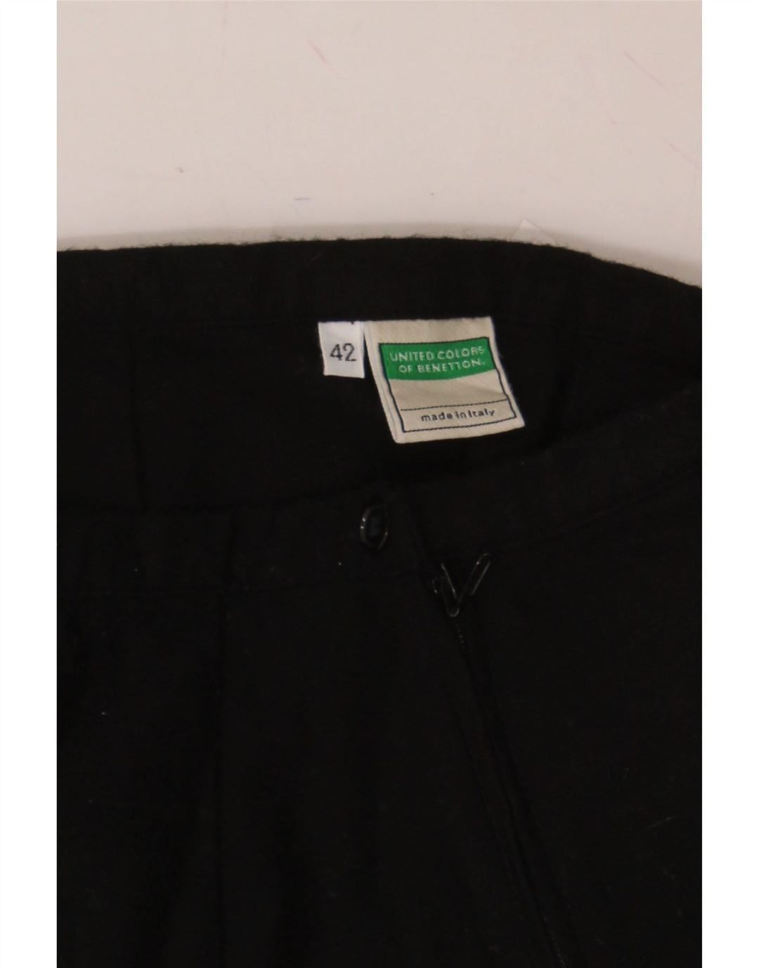 BENETTON Womens A-Line Skirt IT 42 Medium W28 Black New Wool Vintage Benetton and Second-Hand Benetton from Messina Hembry 