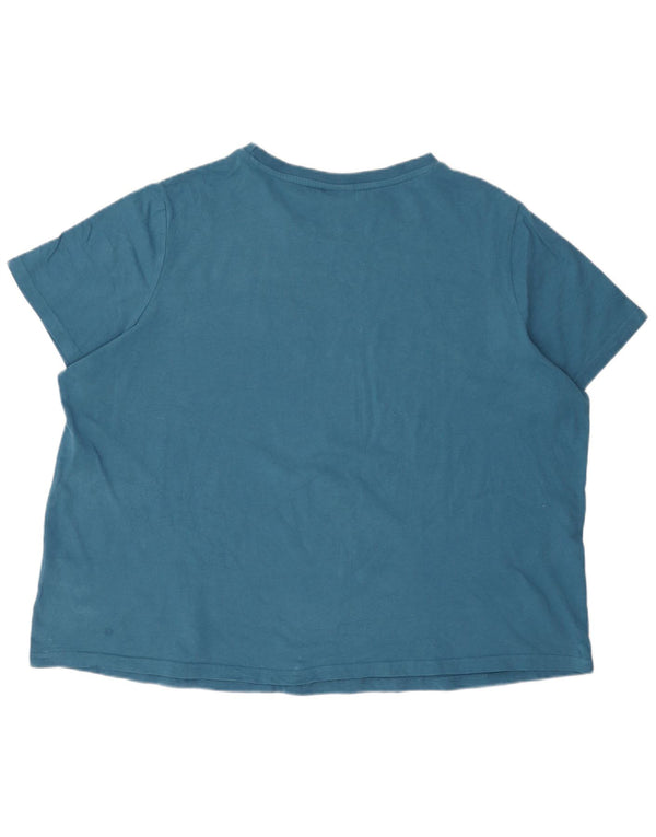 Женская футболка с рисунком Ellesse Top UK 28 6XL, синяя, хлопок