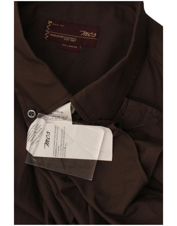 Мужская рубашка Marlboro Classics 2XL коричневая, хлопок