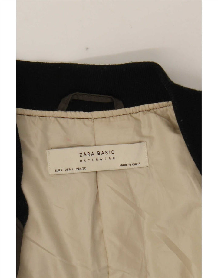 Женский бомбер Zara UK 14, большой цвет хаки