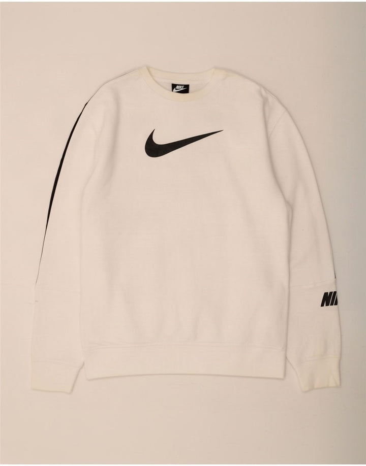 Мужской свитер с рисунком Nike, большой белый хлопковый джемпер