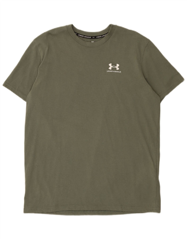 Мужская футболка Under Armour, большой размер, хлопок цвета хаки