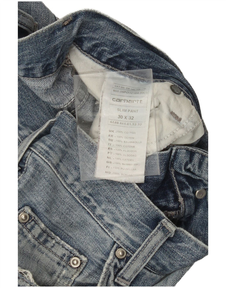 Мужские узкие джинсы CARHARTT W30 L32 синие, хлопок