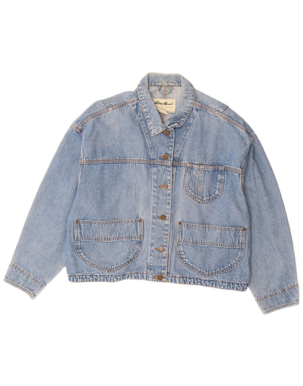 EDDIE BAUER Женская джинсовая куртка оверсайз UK 14, средний синий хлопок