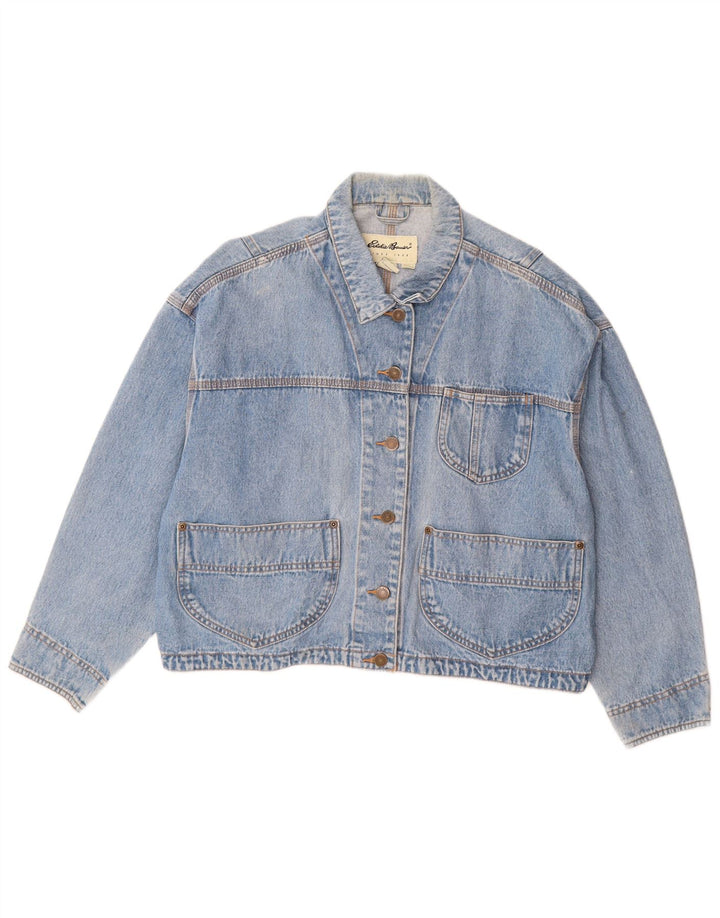 EDDIE BAUER Женская джинсовая куртка оверсайз UK 14, средний синий хлопок