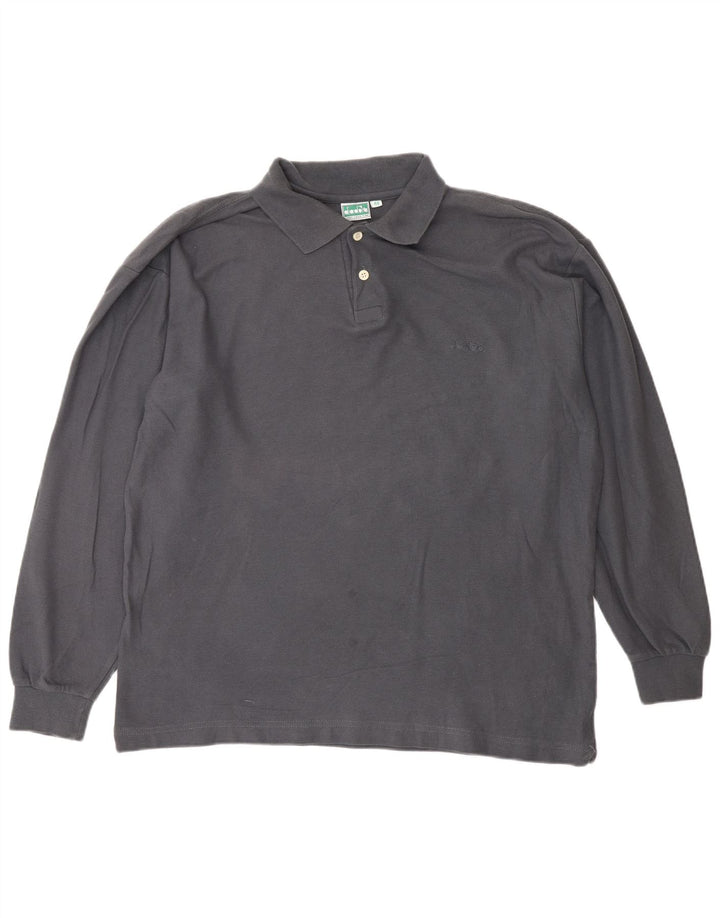 Мужская рубашка поло DIADORA с длинным рукавом IT 48, средний серый хлопок