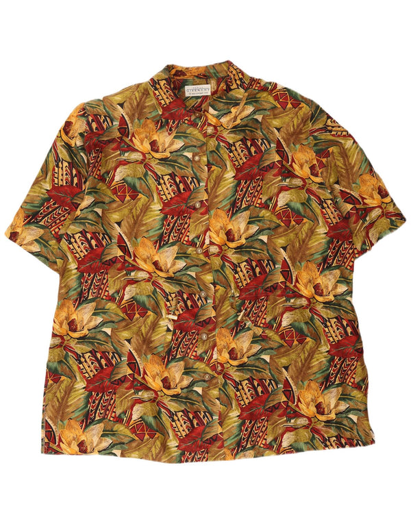 Женская блузка-рубашка с коротким рукавом Givenchy EU 50 3XL Разноцветный цветочный принт
