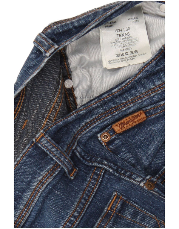 Мужские прямые джинсы Wrangler Texas W34 L30, синий хлопок