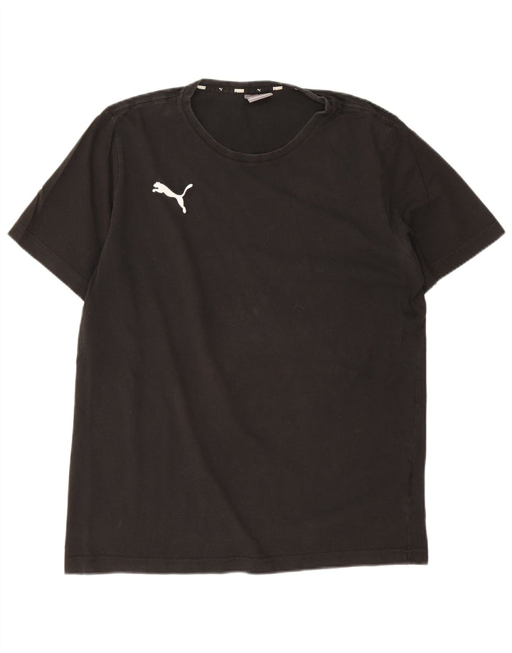 Мужская футболка Puma из хлопка среднего размера, черная