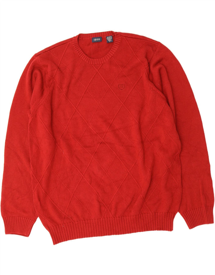 IZOD Mens Crew Neck Jumper Sweater XL Red Cotton Vintage Izod and Second-Hand Izod from Messina Hembry 