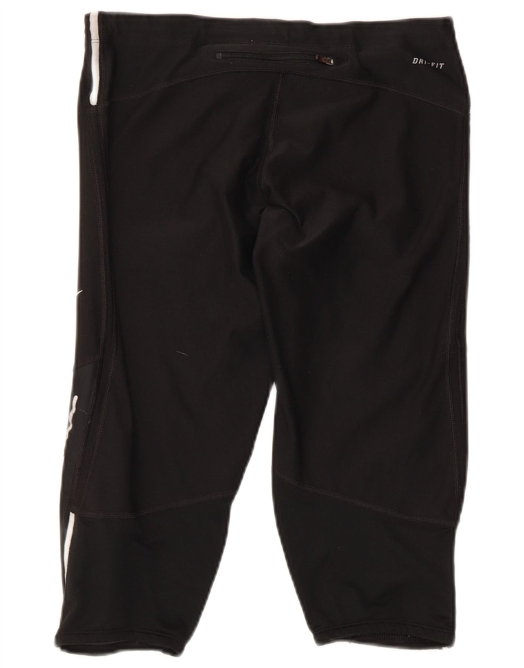 Женские леггинсы-капри Nike Dri Fit UK 12, средний черный, полиэстер с цветными блоками