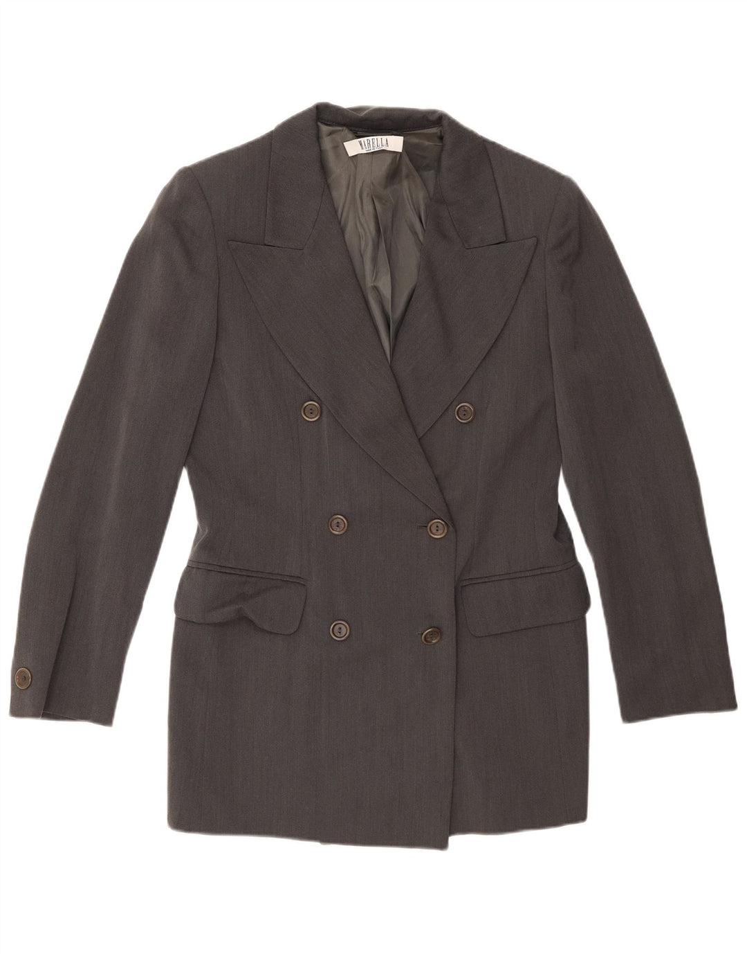 Женский двубортный пиджак Marella UK 14 Medium Grey Cupro