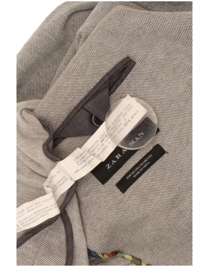 Мужской пиджак Zara на 2 пуговицах EU 56 XL, серый полиэстер