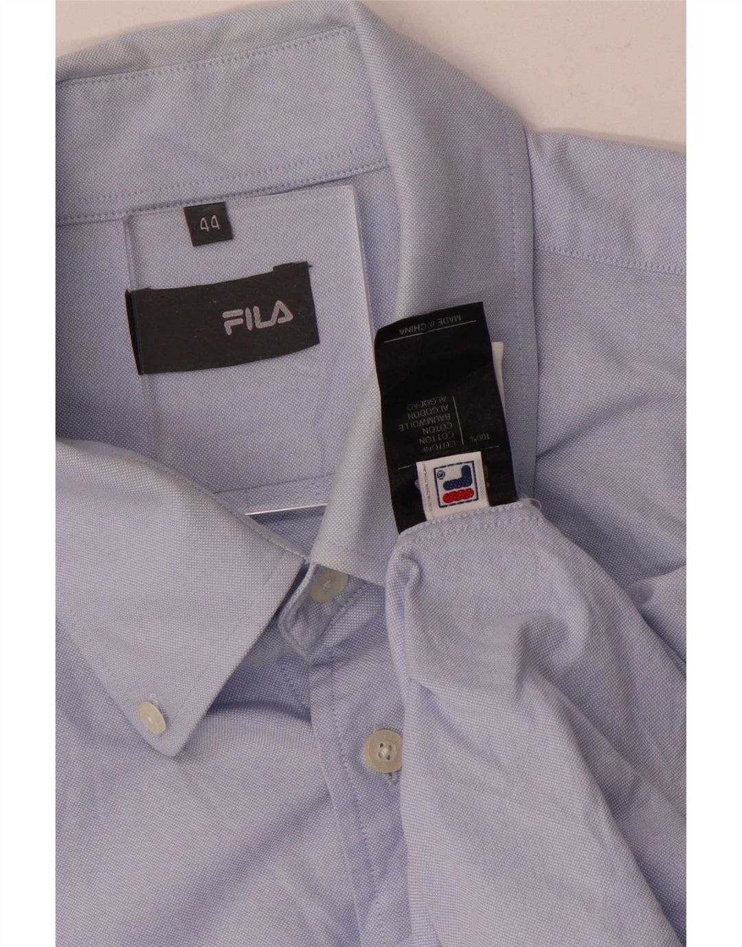 Мужская рубашка Fila, размер 44 XL, синяя, хлопок