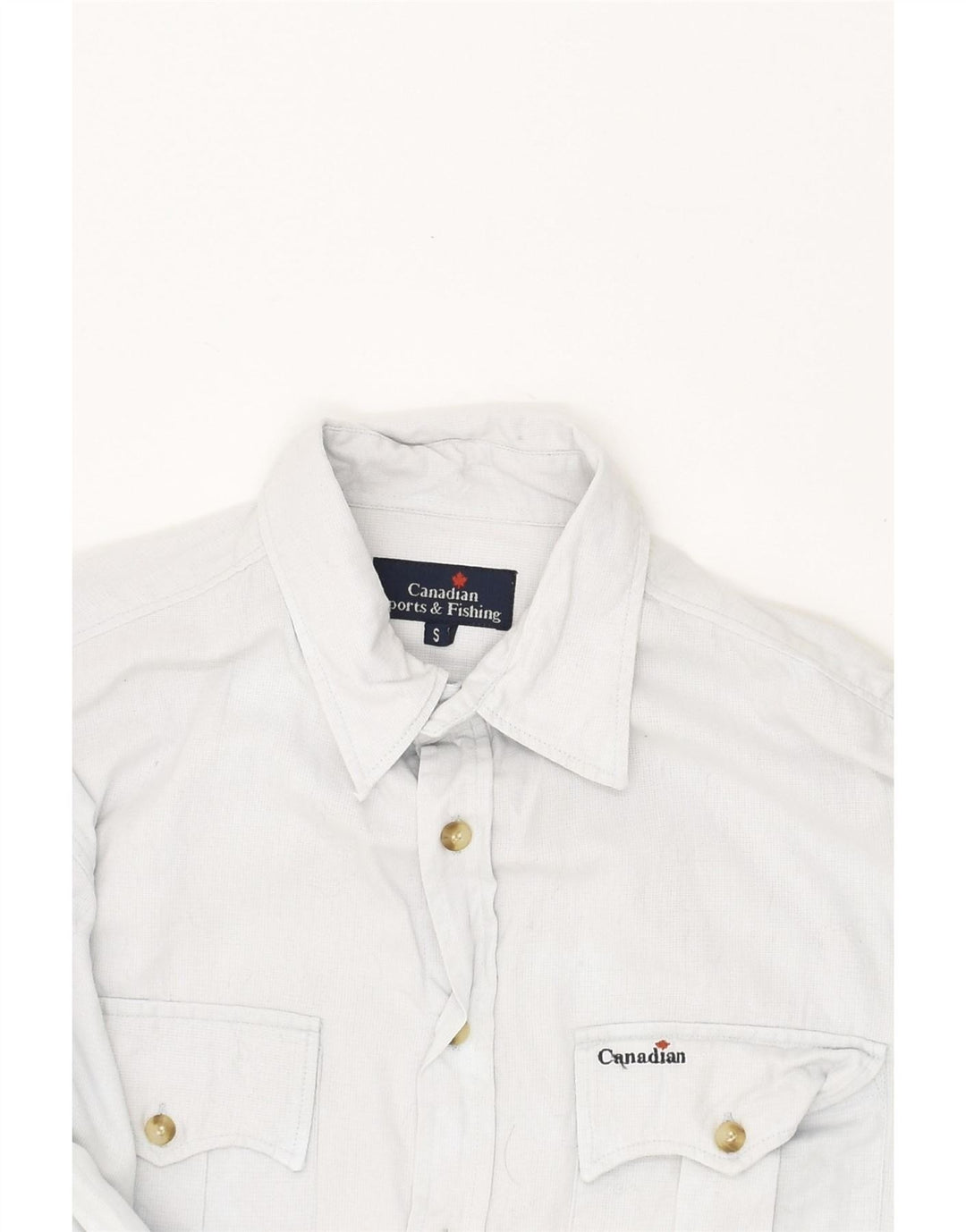 CANADIAN Mens Shirt Small Blue Cotton Vintage Canadian and Second-Hand Canadian from Messina Hembry 