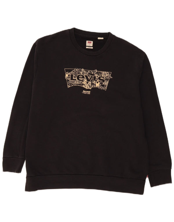 Мужской джемпер стандартного кроя с графикой Levi's, XL, черный хлопок
