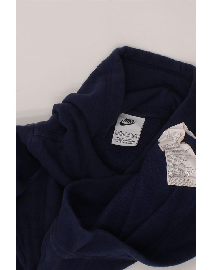 Джемпер с капюшоном NIKE для мальчиков 3–4 лет, темно-синий, хлопковый размер XS