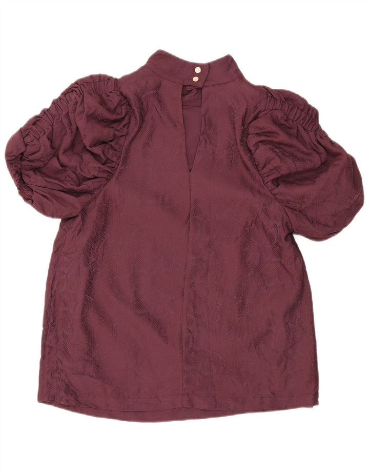 TED BAKER Womens Blouse Top UK 14 Medium Maroon Viscose