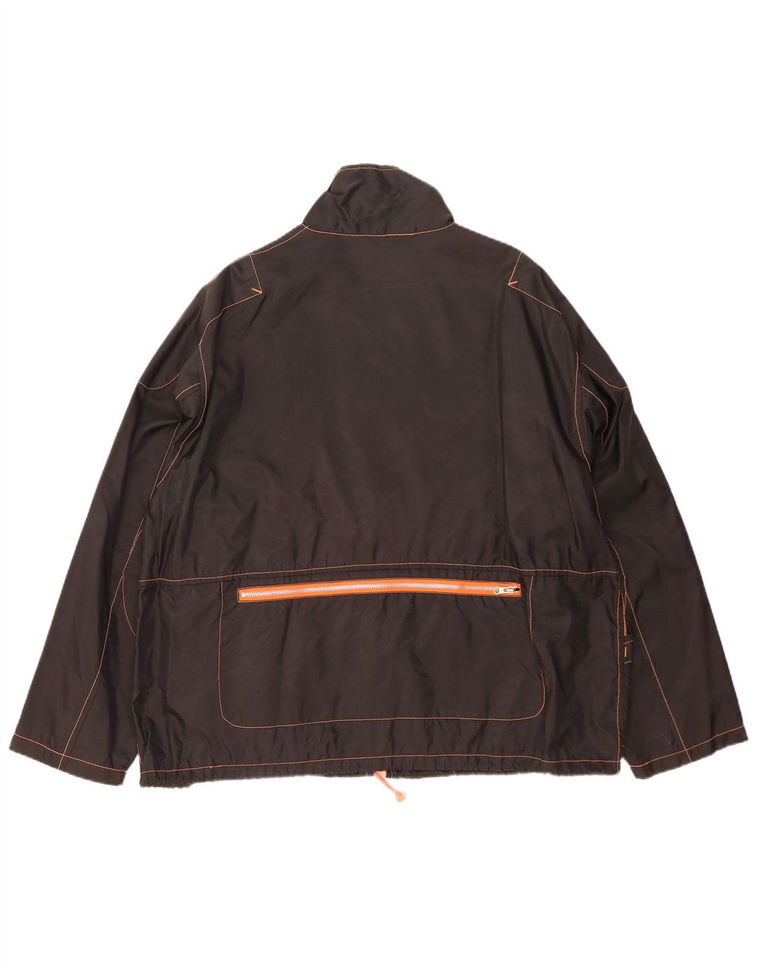 Винтажная мужская дождевик UK 42 XL, черный нейлон с цветными блоками
