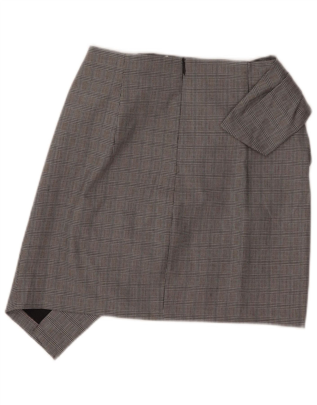 Женская мини-асимметричная юбка Zara XS W26 серая в клетку из полиамида