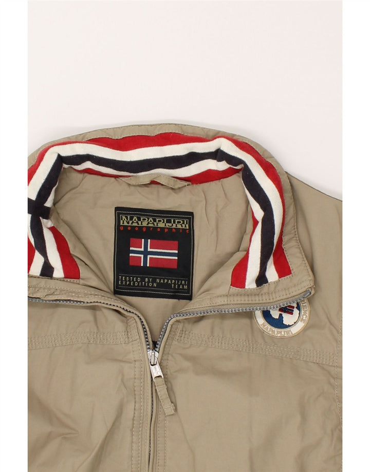 NAPAPIJRI Womens Bomber Jacket UK 16 Large Beige Polyester Vintage Napapijri and Second-Hand Napapijri from Messina Hembry 