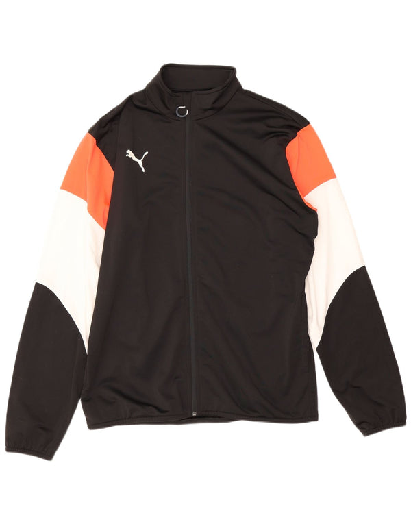 Мужской спортивный костюм Puma, большая черная полиэстеровая куртка с цветными блоками