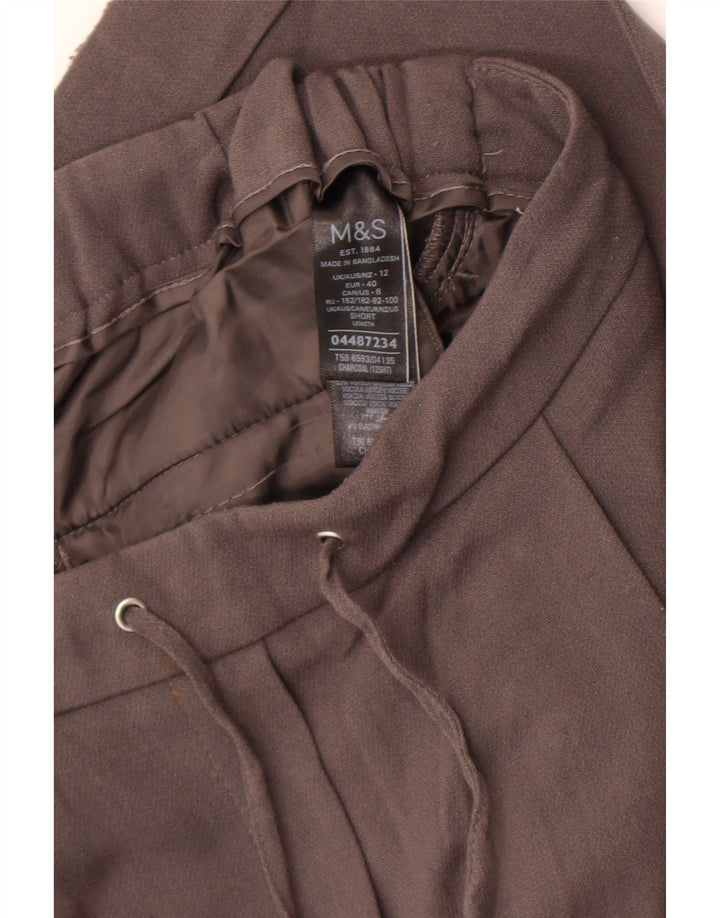 Женские укороченные брюки Marks & Spencer UK 12 Medium W30 L25 Серый полиэстер
