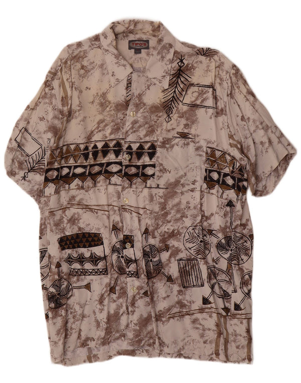 Tipo' S Mens Abstract Pattern Short Sleeve Shirt Large Multicoloured