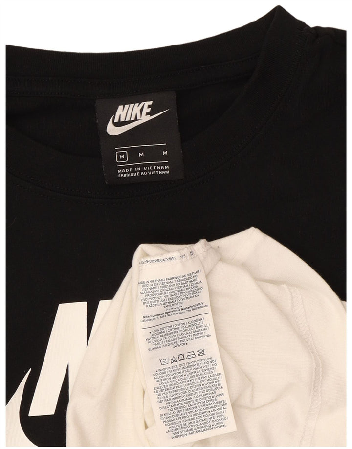 Женский топ с длинным рукавом Nike UK 12, средний черный, хлопок с цветными блоками